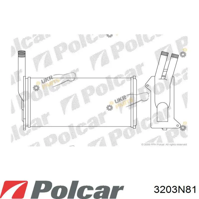 Радіатор пічки (обігрівача) Polcar 3203N81 ціна, від 19.05 USD