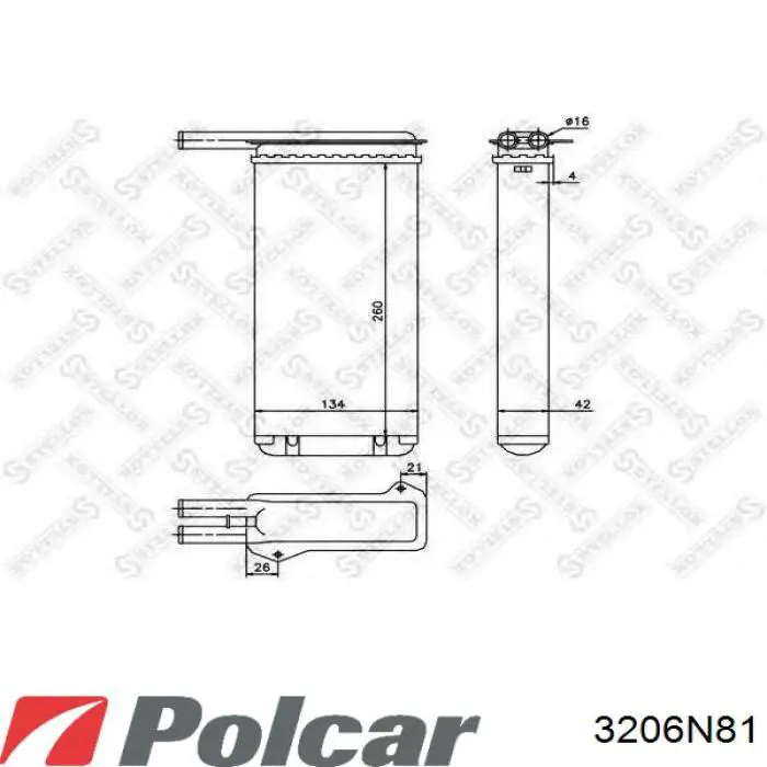 Радіатор пічки 3206N81 Polcar