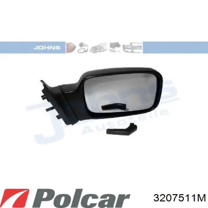 Ліве бічне дзеркало Polcar 3207511M ціна, від 17.03 USD