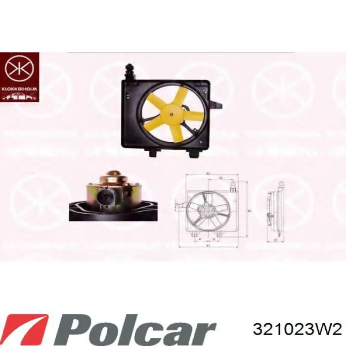 321023W2 Polcar Дифузор радіатора охолодження, в зборі з мотором і крильчаткою