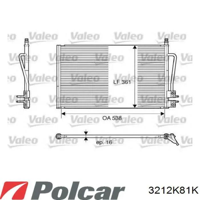 3212K81K Polcar радіатор кондиціонера