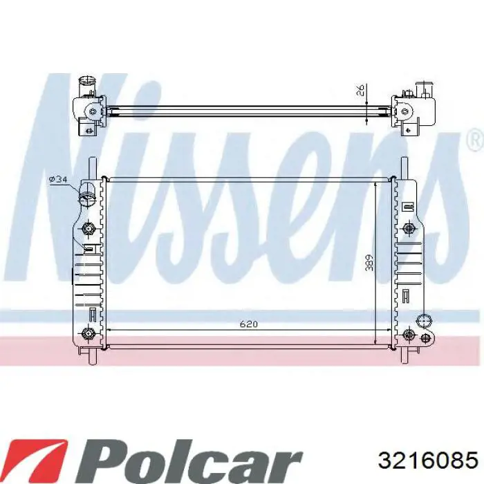 Радіатор охолодження двигуна 3216085 Polcar