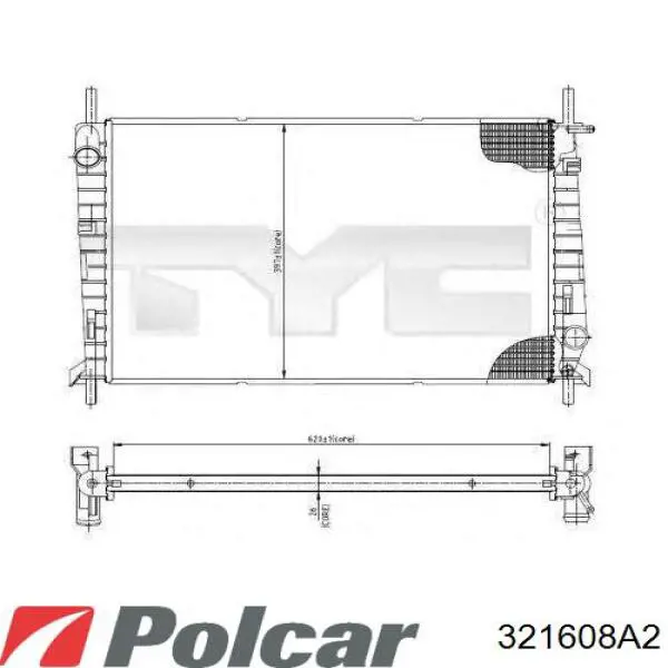 Купити 321608A2 Polcar Радіатор двигуна