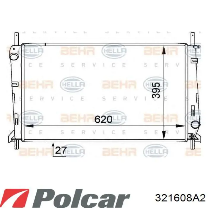 321608A2 Polcar Радіатор охолодження двигуна