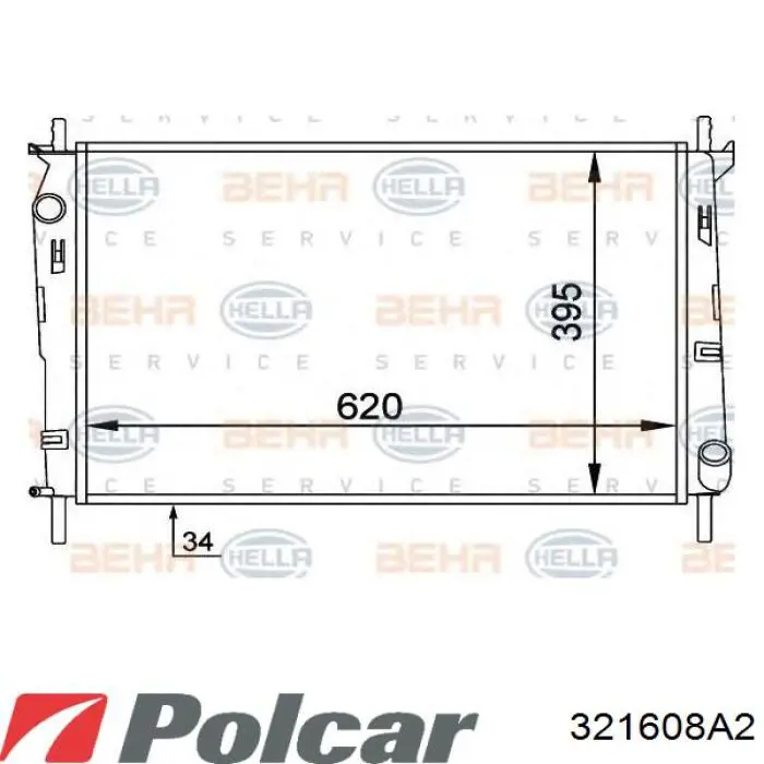 Радіатор 321608A2 Polcar