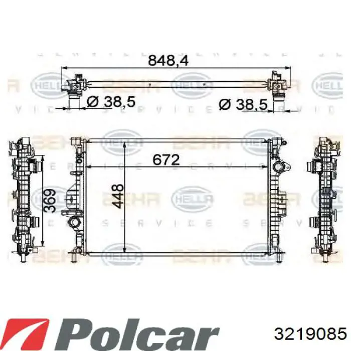 Радіатор 3219085 Polcar