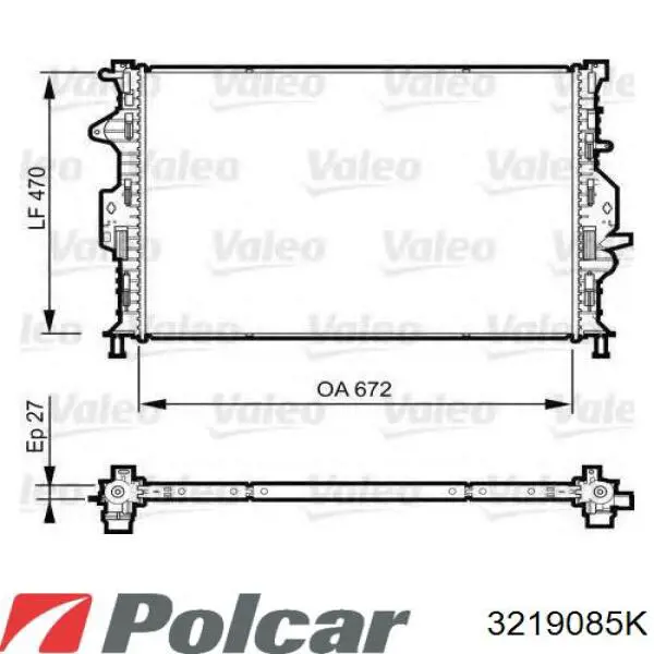 3219085K Polcar радіатор охолодження двигуна