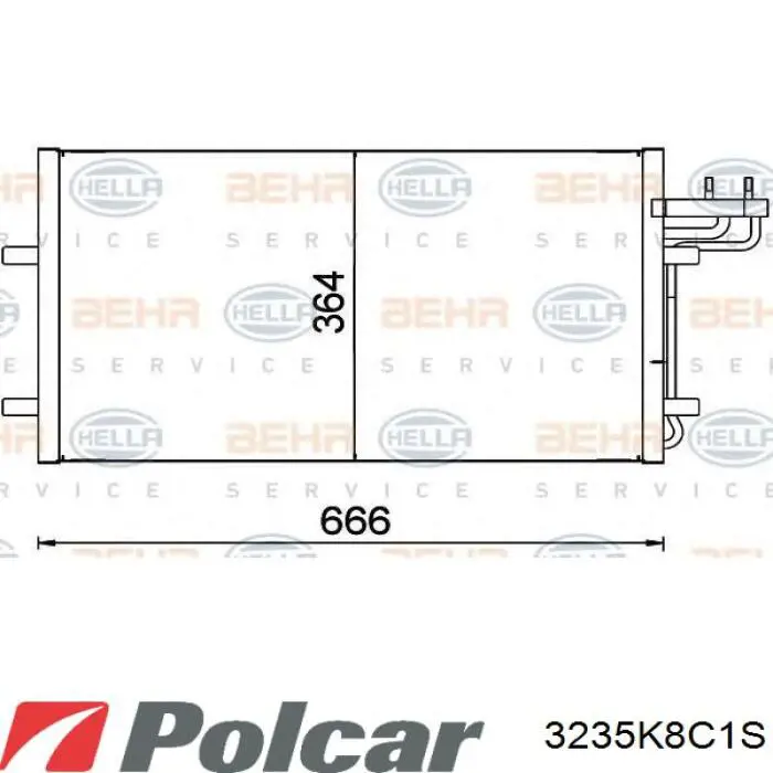 Радіатор кондиціонера 3235K8C1S Polcar