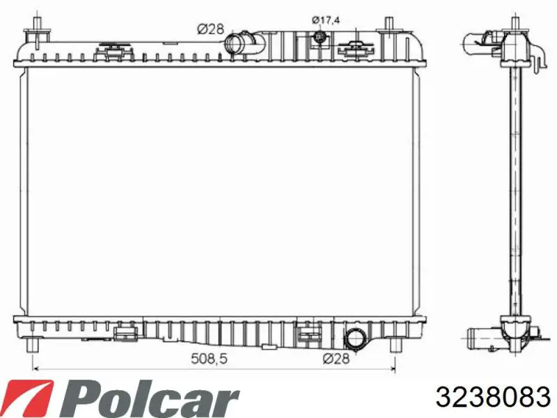 3238083 Polcar Радіатор охолодження двигуна