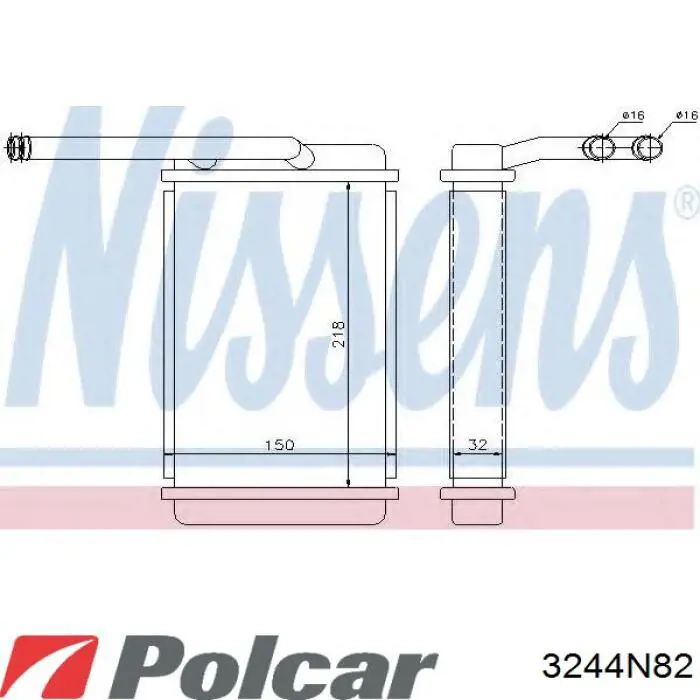 Радіатор пічки 3244N82 Polcar