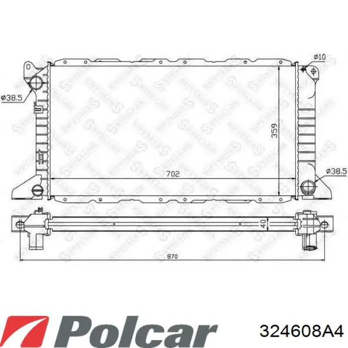 Купити 324608A4 Polcar Радіатор двигуна