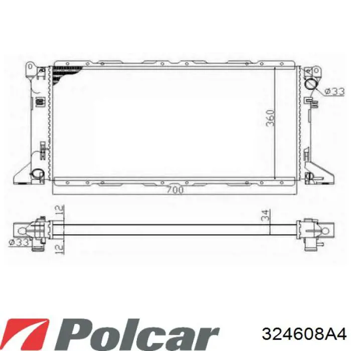 324608A4 Polcar Радіатор охолодження двигуна
