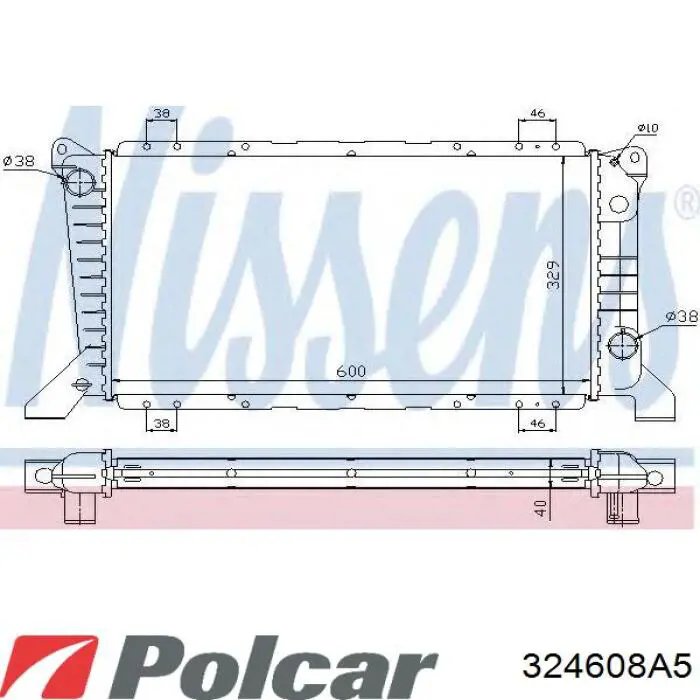 Радіатор 324608A5 Polcar