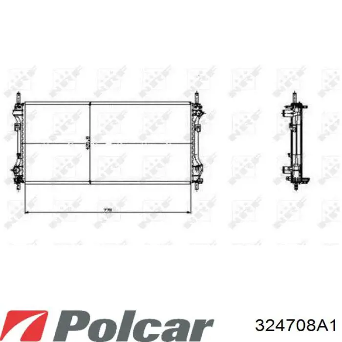 Радіатор основний Polcar 324708A1 ціна, від 51.88 USD