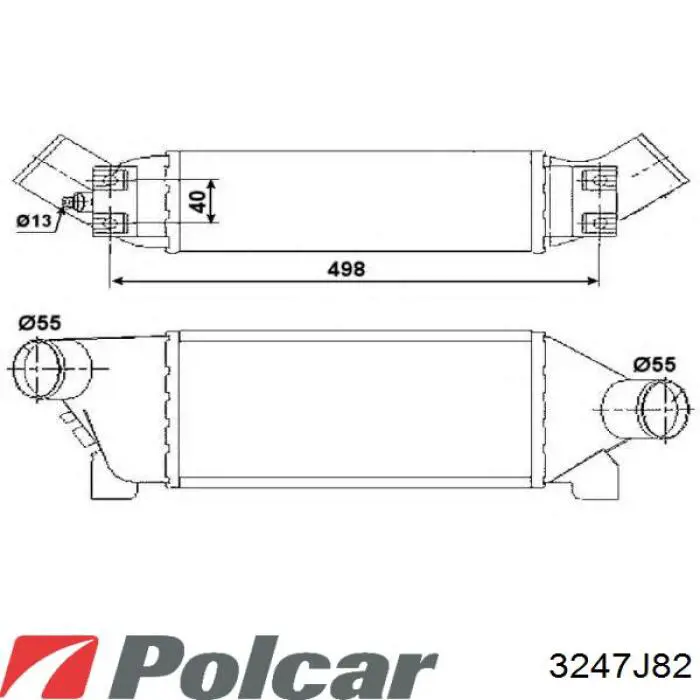 Радіатор интеркуллера 3247J82 Polcar