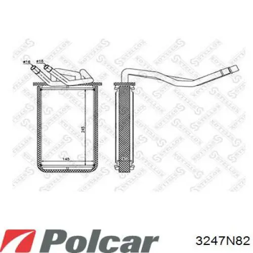 3247N82 Polcar радіатор пічки (обігрівача)