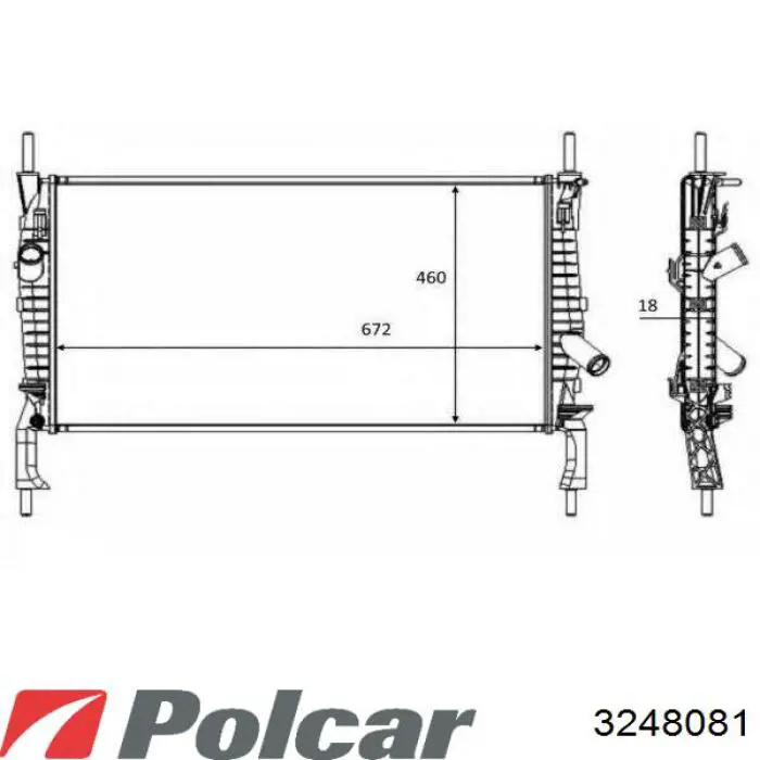 3248081 Polcar Радіатор охолодження двигуна
