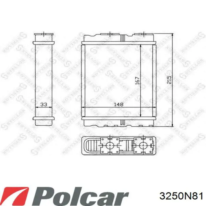 Радіатор пічки (обігрівача) 3250N81 Polcar