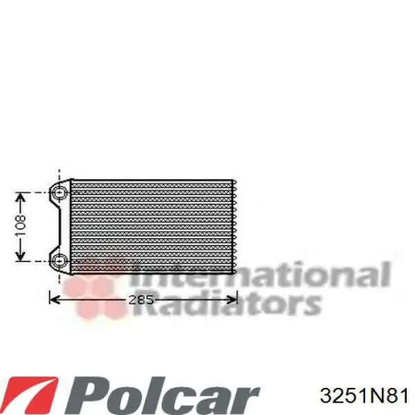 3251N81 Polcar Радіатор опалювача салону