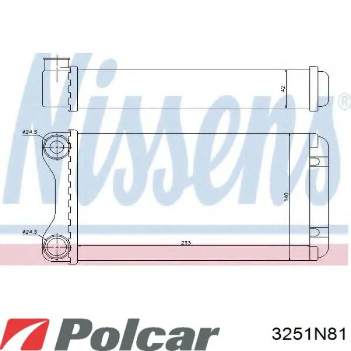 3251N81 Polcar радіатор пічки (обігрівача)