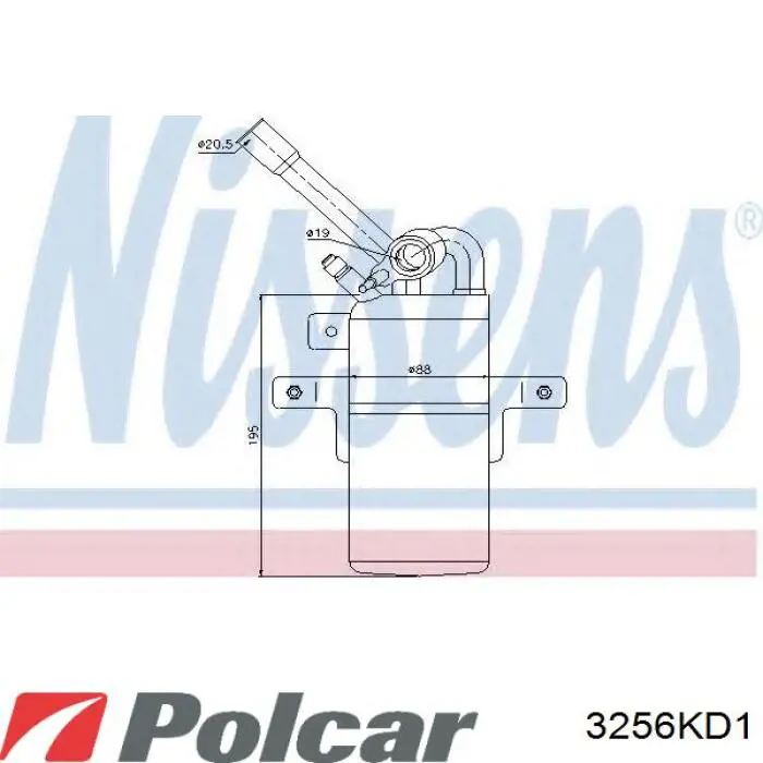 Ресивер-осушувач кондиціонера 3256KD1 Polcar
