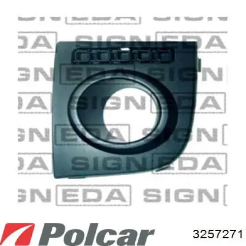 Заглушка/ решітка протитуманних фар бампера переднього, ліва 3257271 Polcar