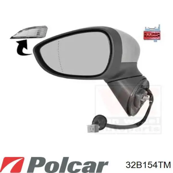 Купити 32B154TM Polcar Накладка/кришка дзеркала заднього виду, ліва