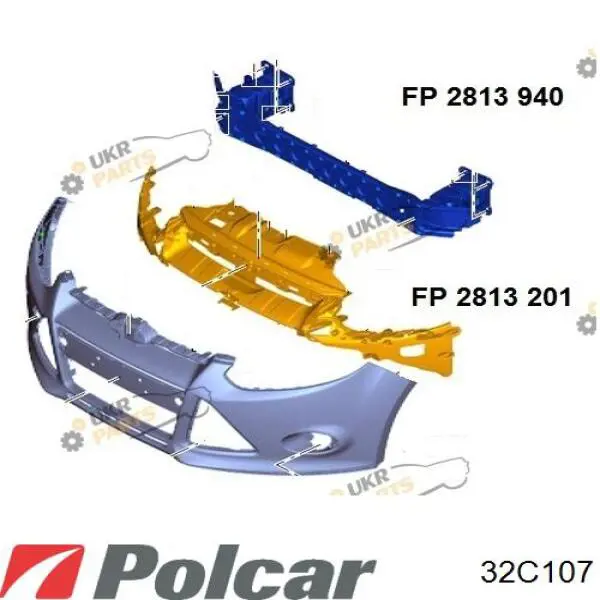 32C107 Polcar Бампер передній в зборі