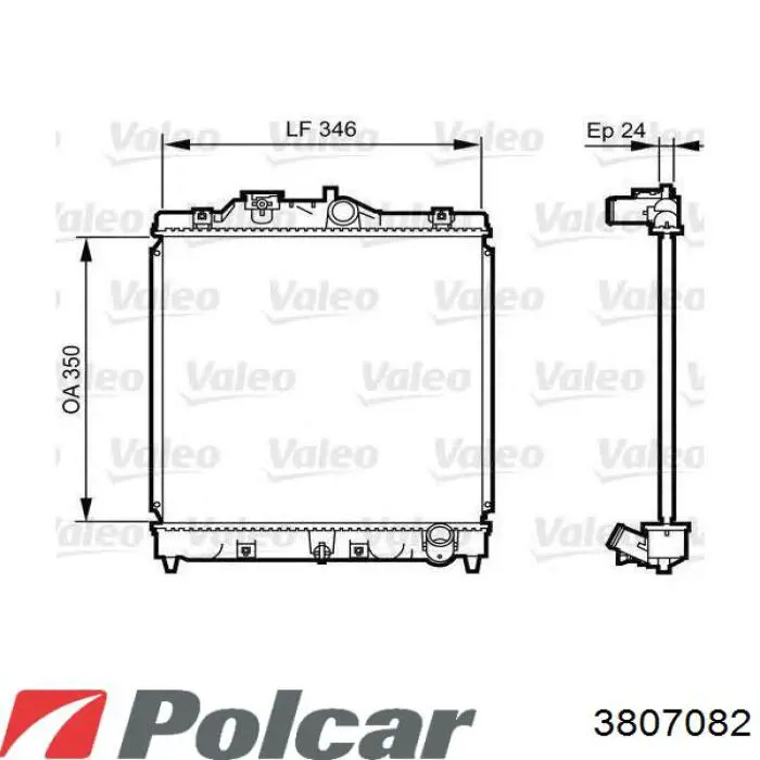 Радіатор основний Polcar 3807082 ціна, від 47.28 USD