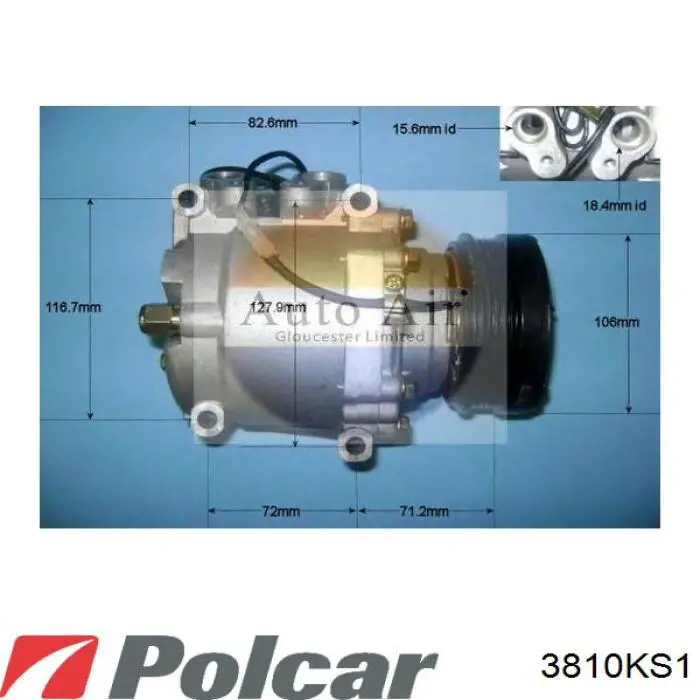 Компресор системи кондиціювання Polcar 3810KS1 ціна, від 213.35 USD
