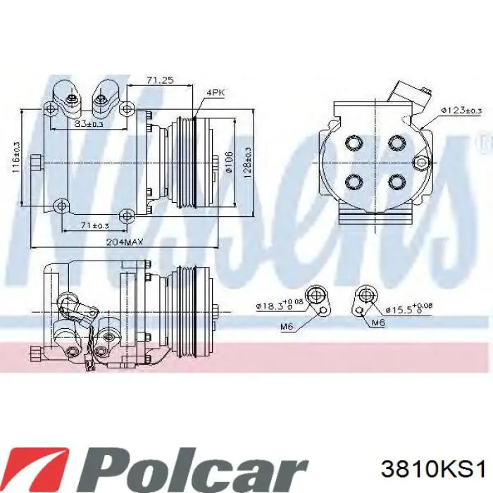 Компресор кондиціонера 3810KS1 Polcar