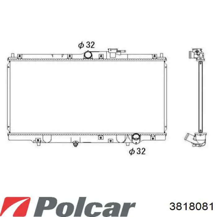 Радіатор основний Polcar 3818081 ціна, від 54.63 USD