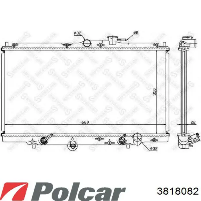 Радіатор основний Polcar 3818082 ціна, від 55.49 USD