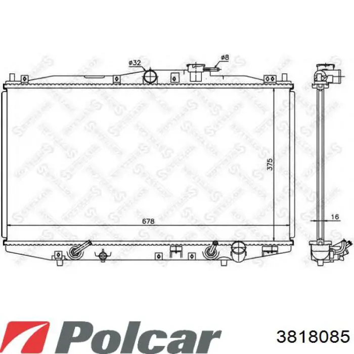 3818085 Polcar Радіатор охолодження двигуна