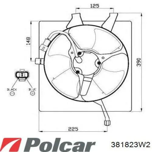 381823W2 Polcar Дифузор (кожух) радіатора кондиціонера