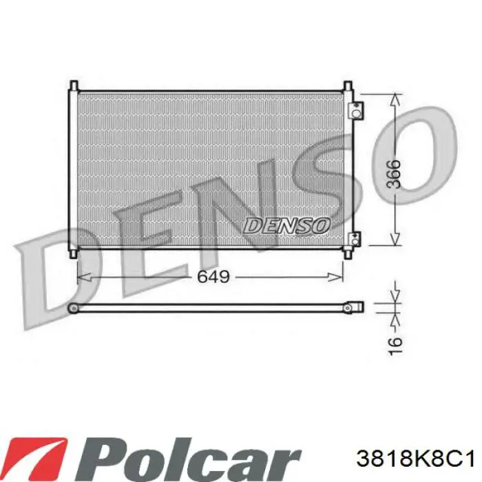 3818K8C1 Polcar радіатор кондиціонера