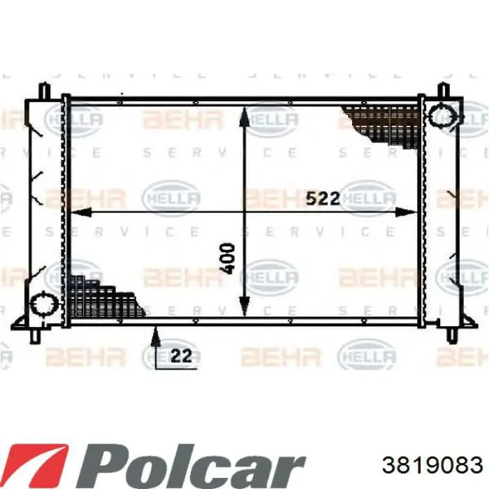 Купити 3819083 Polcar Радіатор двигуна