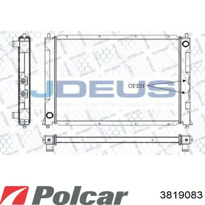 Радіатор основний Polcar 3819083 ціна, від 61.70 USD