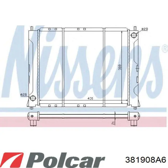 381908A6 Polcar Радіатор охолодження двигуна