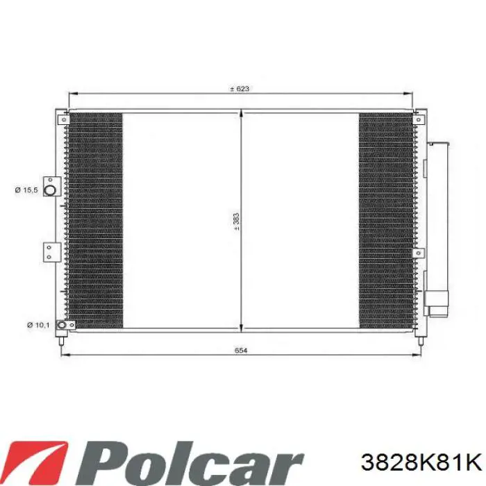 Конденсатор кондиціонера Polcar 3828K8C1 ціна, від 63.36 USD