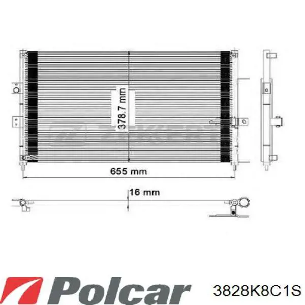 Конденсатор кондиціонера Polcar 3828K8C1S ціна, від 73.93 USD