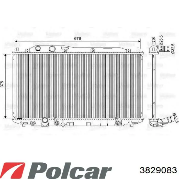 Радіатор 3829083 Polcar