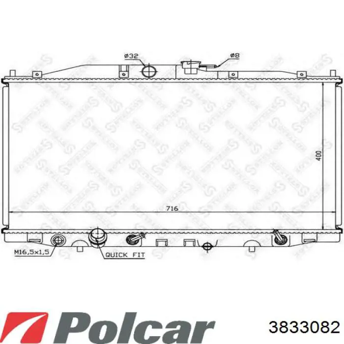 Купити 3833082 Polcar Радіатор двигуна