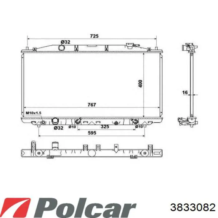 3833082 Polcar Радіатор охолодження двигуна