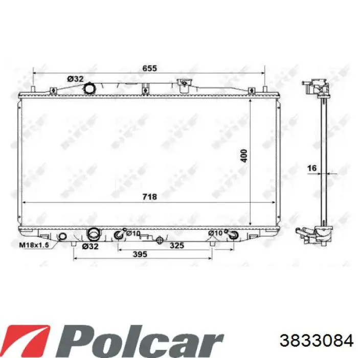 Купити 3833084 Polcar Радіатор двигуна