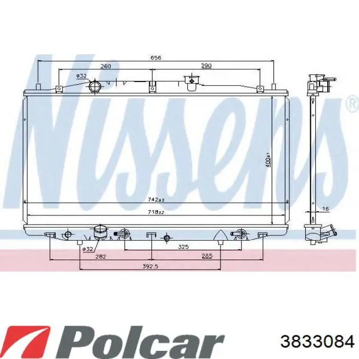 3833084 Polcar Радіатор охолодження двигуна