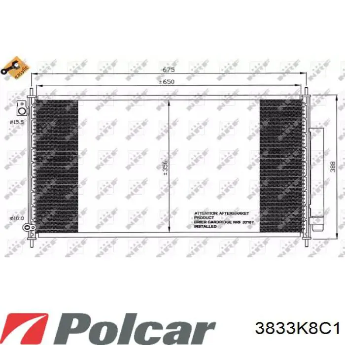 3833K8C1 Polcar радіатор кондиціонера