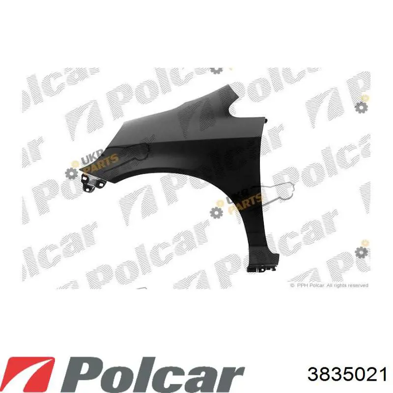 Крило переднє праве Polcar 3835021 ціна, від 49.59 USD