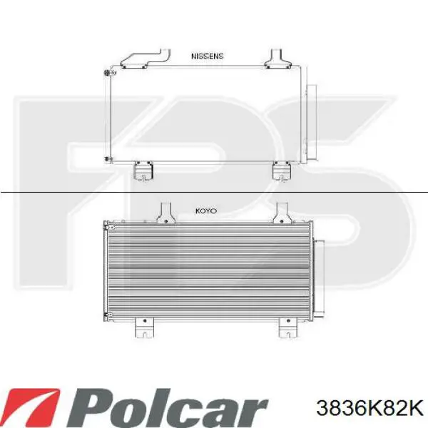 Радіатор кондиціонера 3836K82K Polcar