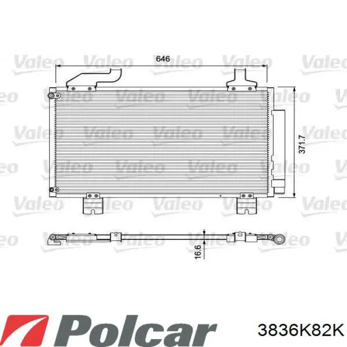 Конденсатор кондиціонера Polcar 3836K82K ціна, від 82.18 USD